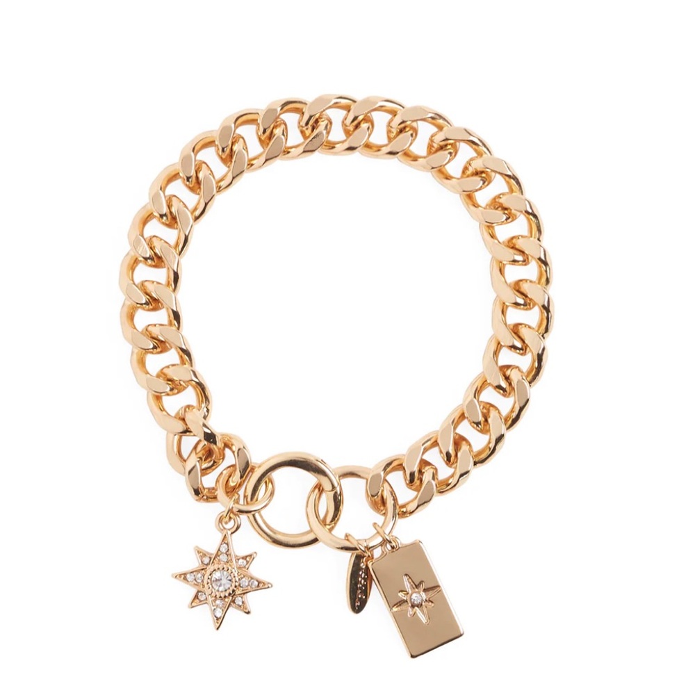 Ettika Starry Charms Chain Link Bracelet